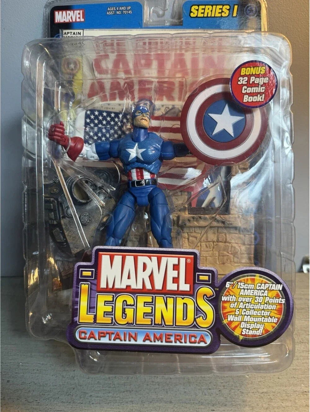 Toy Biz Marvel Legends Series 1 Captain America 6” Figure Comic Book 2002 NEW